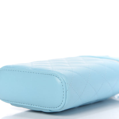 Chanel Lambskin Quilted Phone Holder With Chain Neon Blue 7 of 11