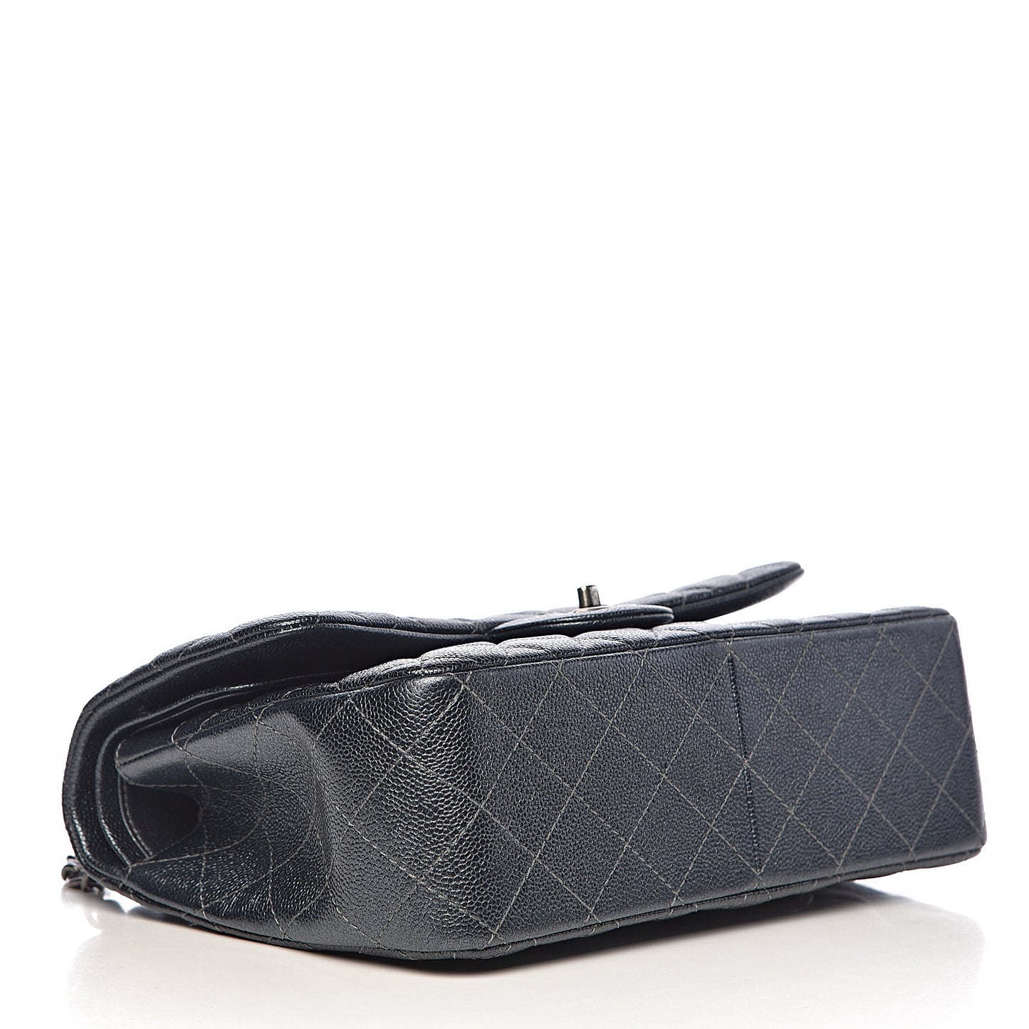 Pearly Caviar Quilted Jumbo Double Flap Black