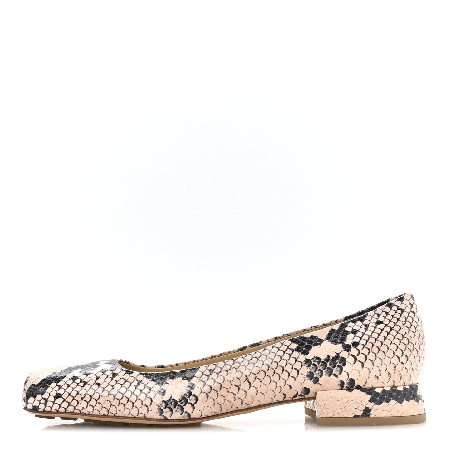 Faded Snakeskin Printed Tower Flat 40 Cantaloupe Black