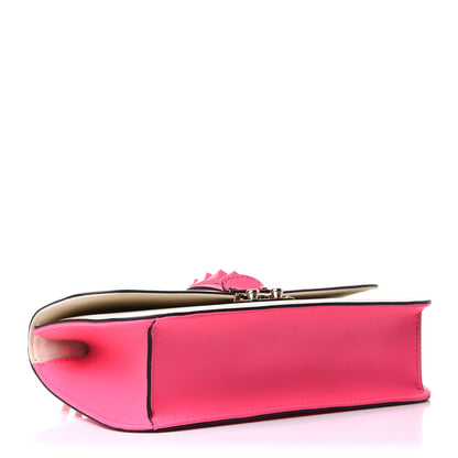 Valentino Garavani Vitello Medium Glam Lock Rockstud Flap Fuxia Fluo Light Ivory 4 of 10