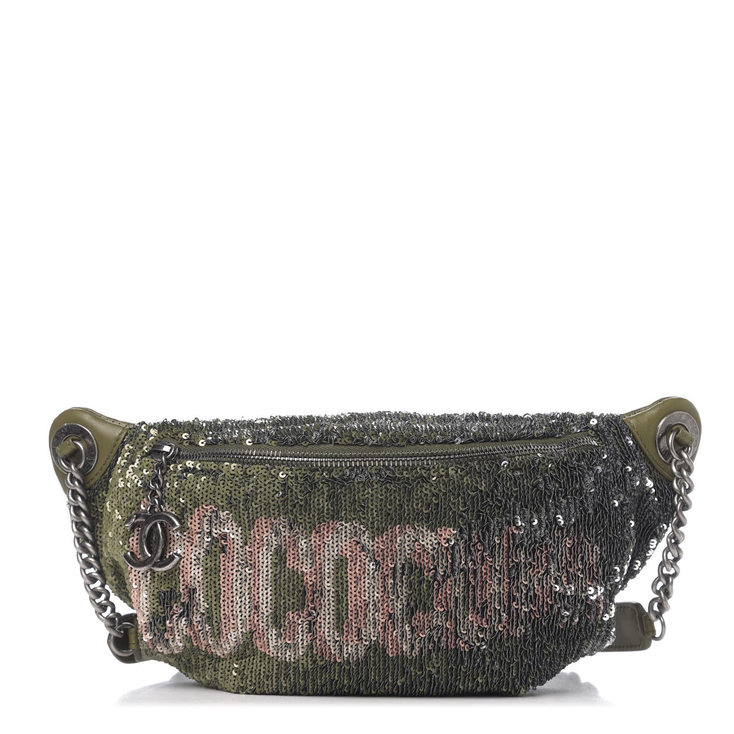 Chanel Sequin Coco Cuba Waist Bag Fanny Pack Khaki 1 of 10