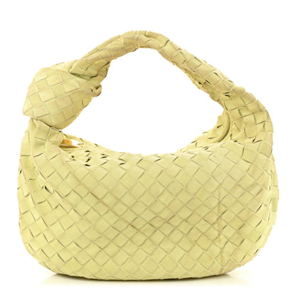 Bottega Veneta Suede Calfskin Intrecciato Teen Jodie Hobo Lemon Wash 1 of 11