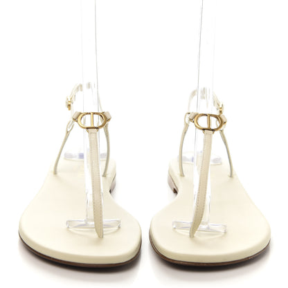Christian Dior Lambskin Signature T-Strap Sandals 39 Off White 2 of 8