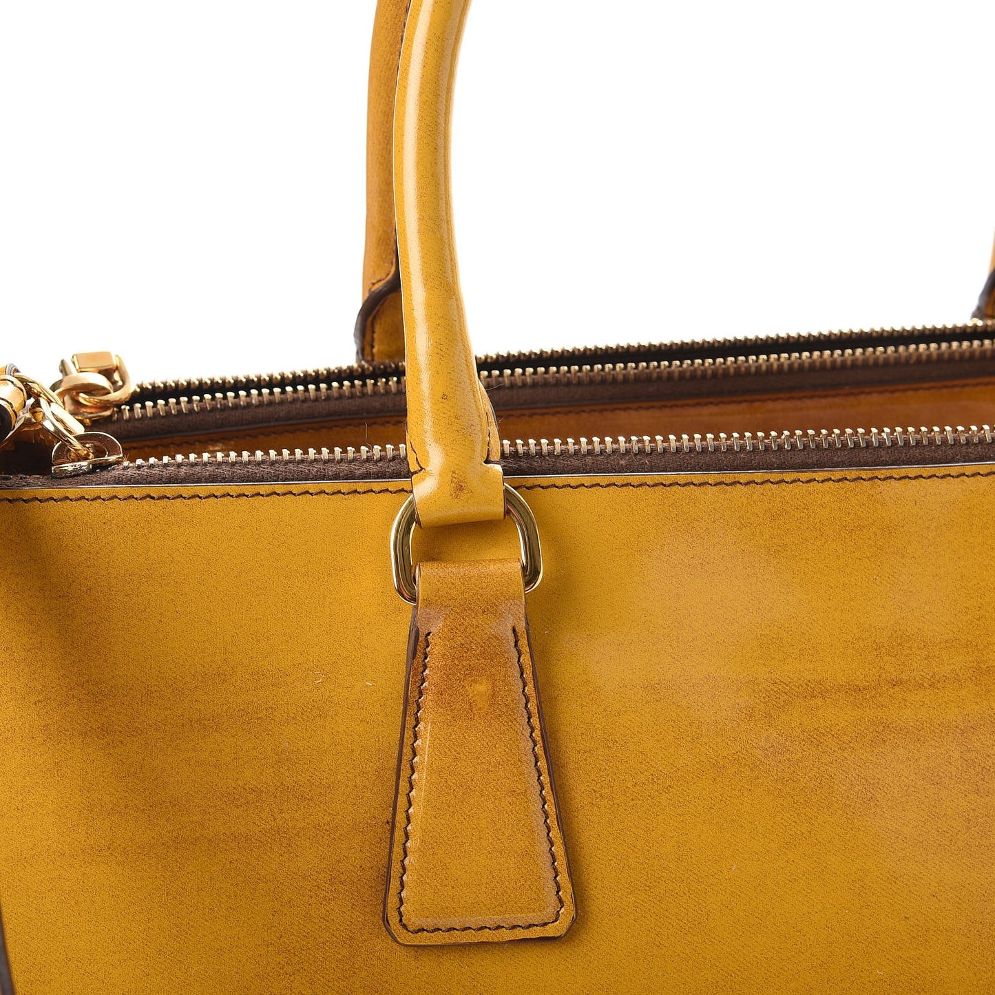 Spazzolato Medium Double Zip Tote Sole Fume
