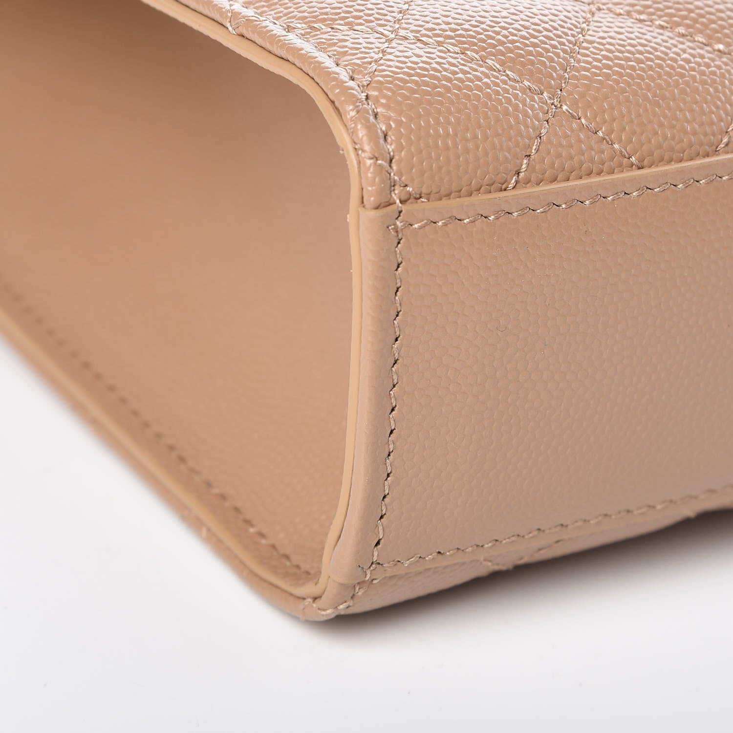 Saint Laurent Grain De Poudre Mixed Matelasse Large Triquilt Monogram Satchel Cork 8 of 10