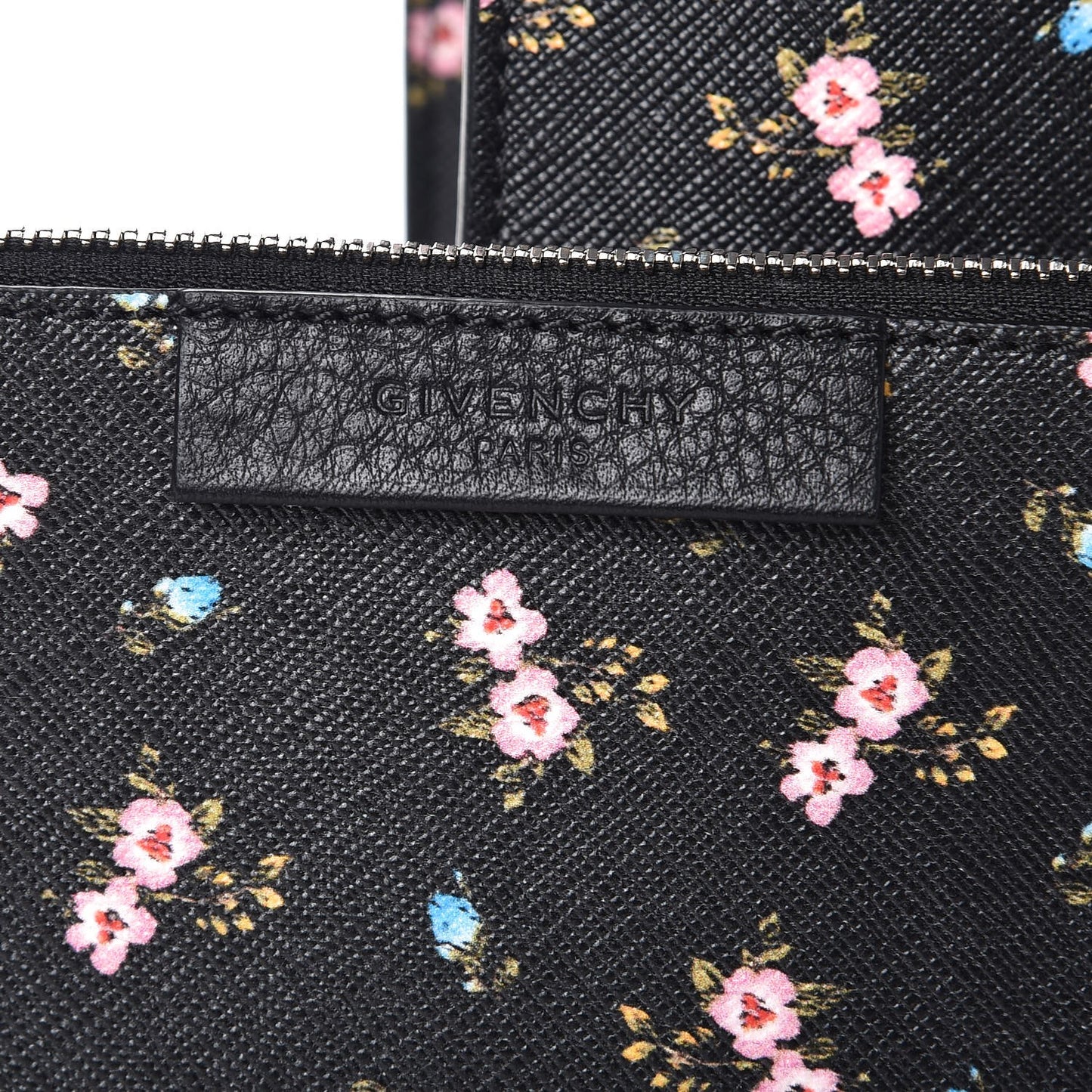 Coated Canvas Hibiscus Print Small Stargate Shopper Tote Black Multicolor