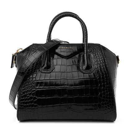 Givenchy Calfskin Crocodile Embossed Small Antigona Black 1 of 10
