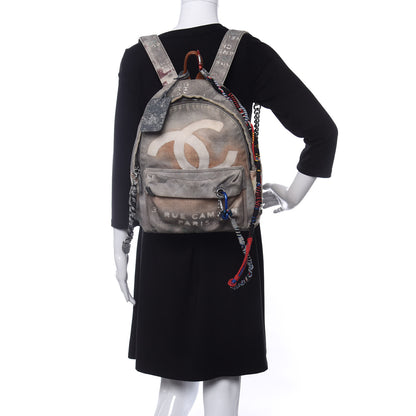 Chanel Graffiti Printed Canvas Medium Backpack Grey 2 of 12