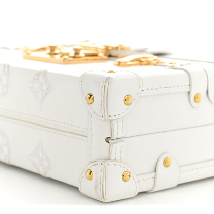 Louis Vuitton Calfskin Monogram Embroidered Petite Malle White 9 of 11
