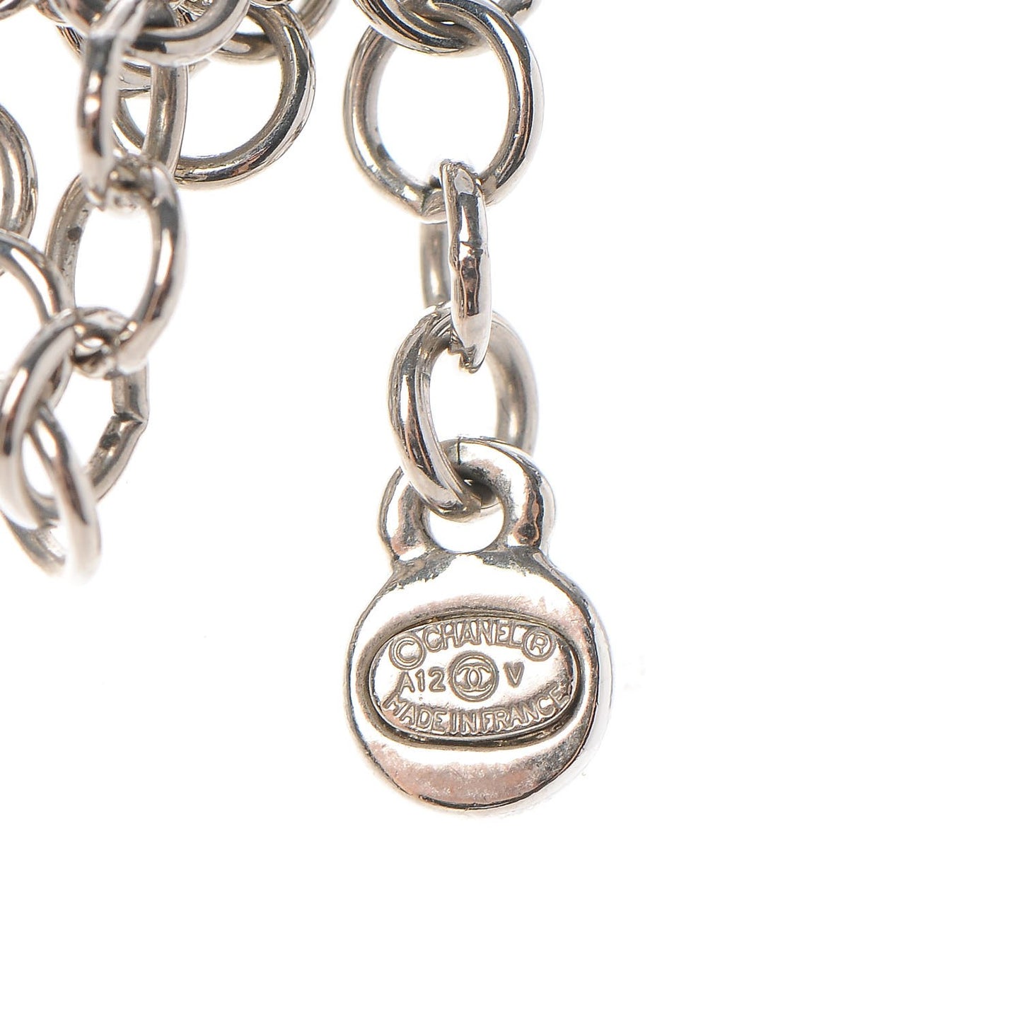 Crystal CC Pendant Necklace Silver
