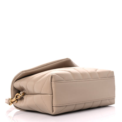 Saint Laurent Calfskin Y Quilted Monogram Toy Loulou Crossbody Bag Dark Beige 4 of 10