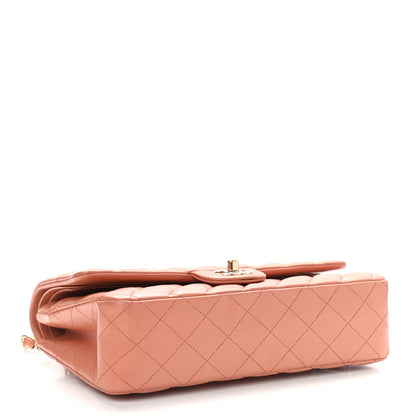 Chanel Lambskin Quilted Medium Double Flap Coral 2 of 10