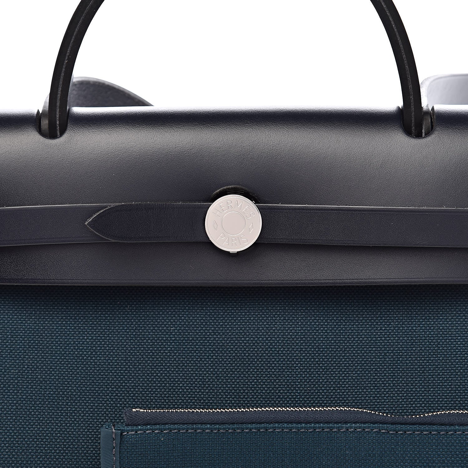 Hermes Vache Hunter Toile Herbag Zip 31 PM Bleu Nuit Bleu Ocean 13 of 14