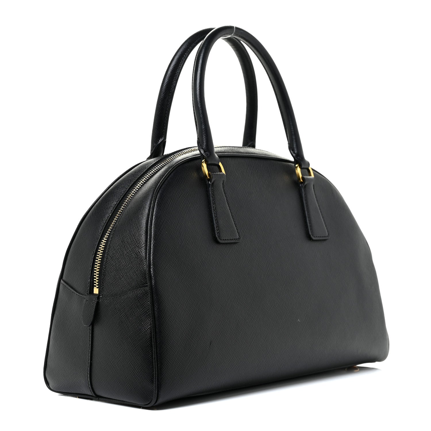 Prada Saffiano Lux Bowling Bag Black 3 of 15