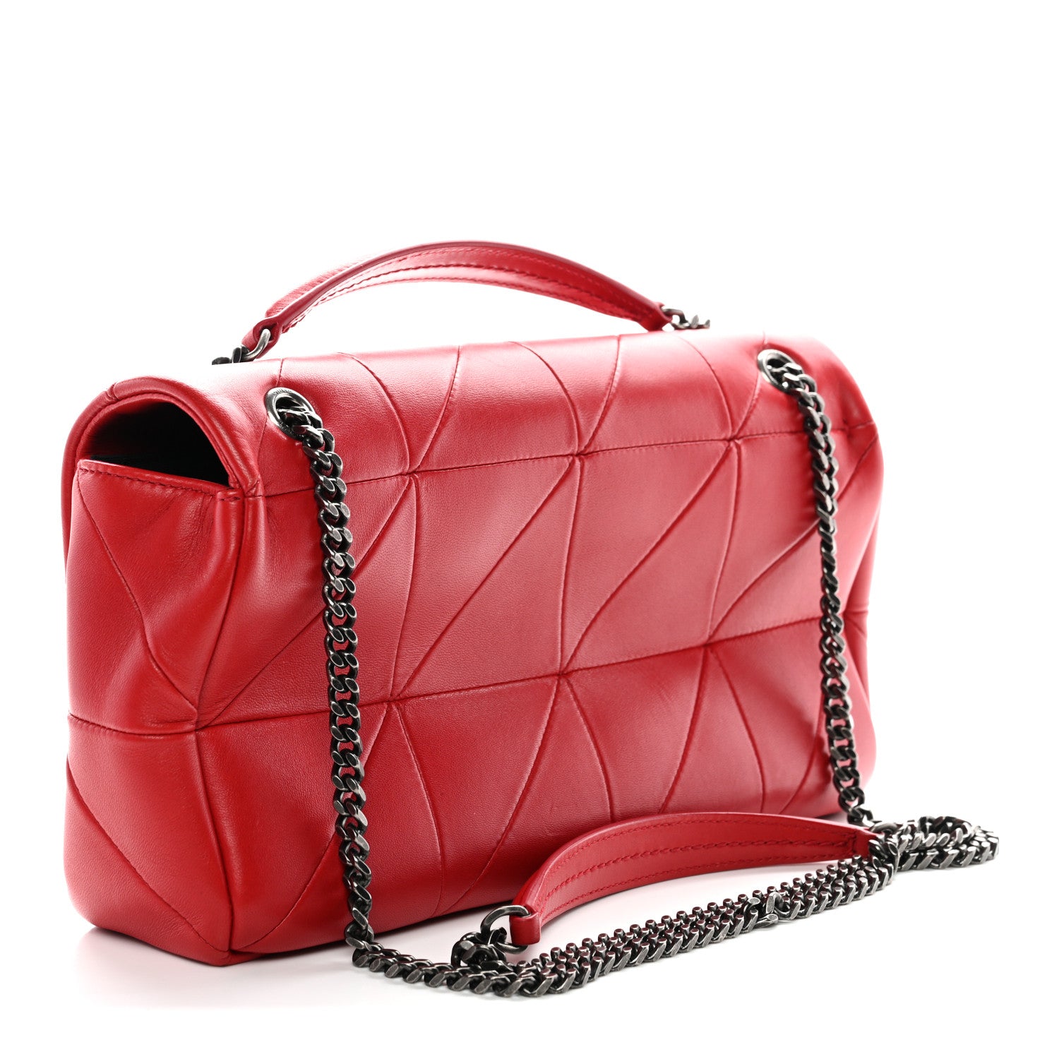 Saint Laurent Lambskin Patchwork Monogram Medium Jamie Red 3 of 10