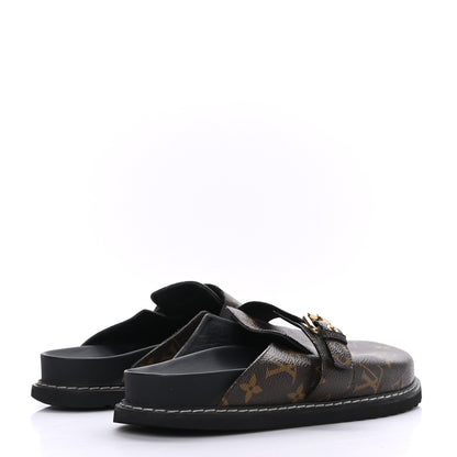 Louis Vuitton Patent Monogram Cosy Flat Comfort Clog Mules 38.5 Cacao Brown 4 of 8