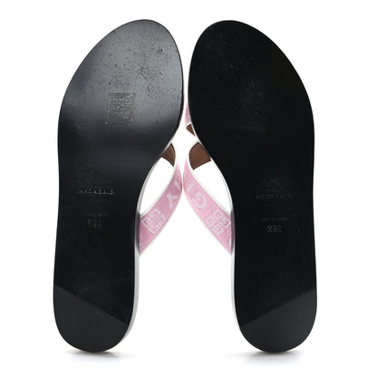 Givenchy Grosgrain Cross Logo Ankle Strap Sandals 38.5 Pink White 5 of 8
