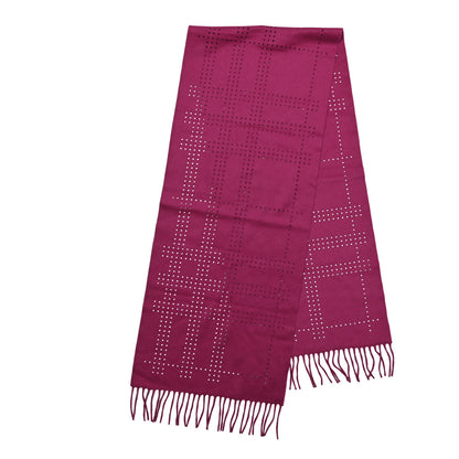 Burberry Cashmere Wool Perforated Scarf Fuchsia 2 of 4