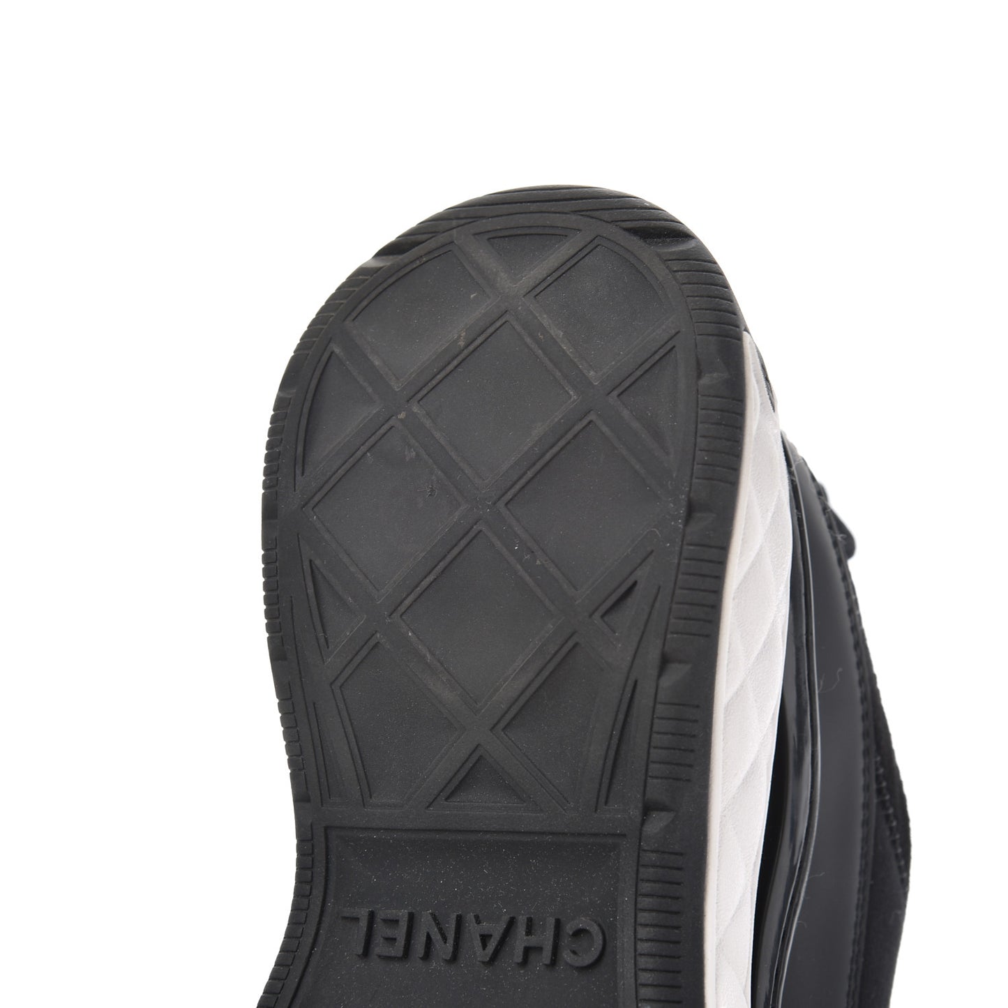 Velvet Calfskin Mixed Fibers CC Sneakers 37.5 Black