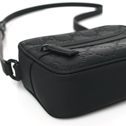 Gucci Rubber Effect Calfskin GG Mini Crossbody Bag Black 7 of 9