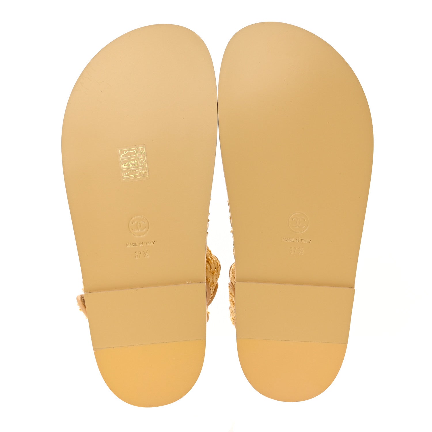 Chanel Braided Fabric Velcro Dad Sandals 37.5 Beige 5 of 8