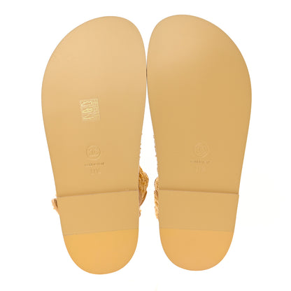 Chanel Braided Fabric Velcro Dad Sandals 37.5 Beige 5 of 8