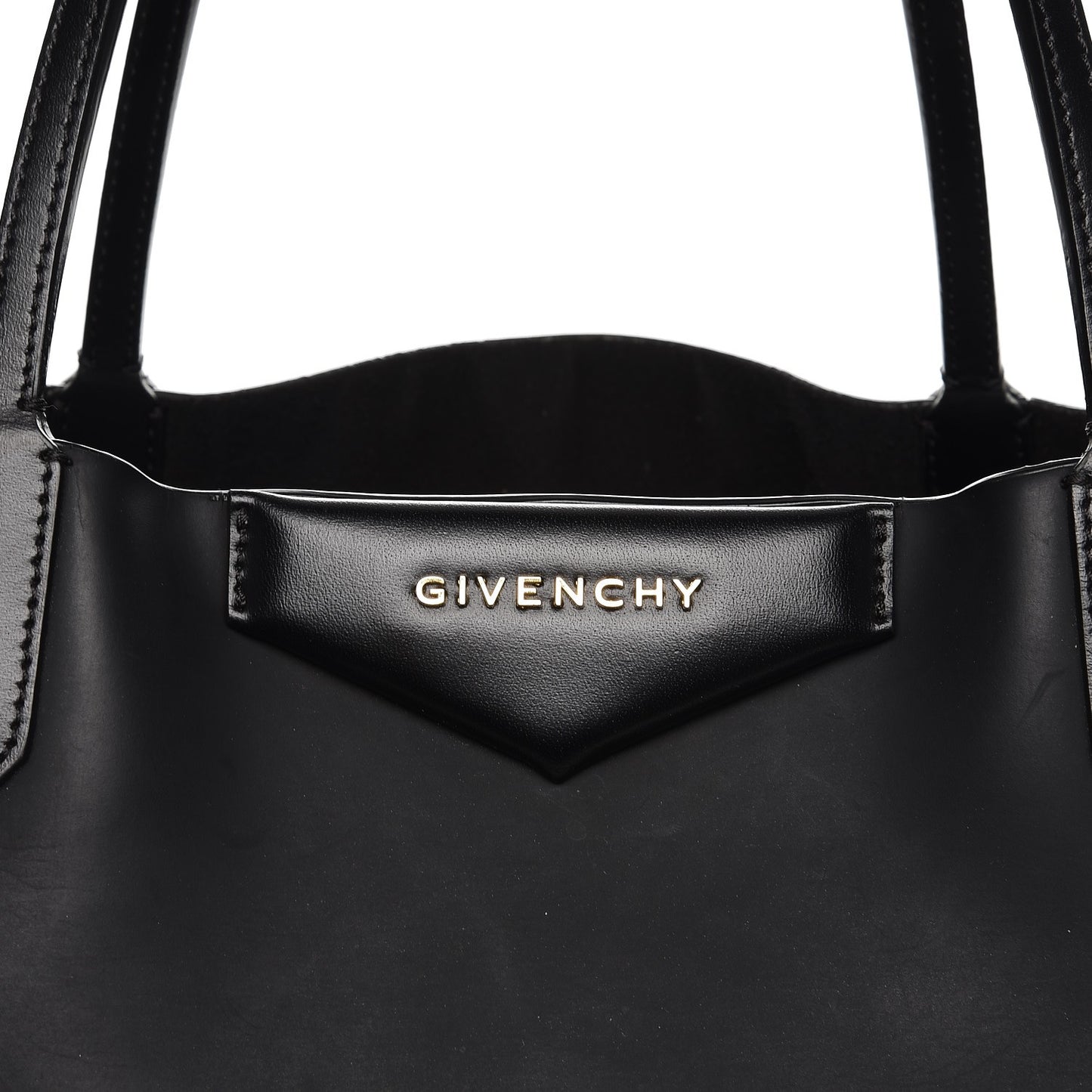 Coated Canvas Large Antigona Tote Black