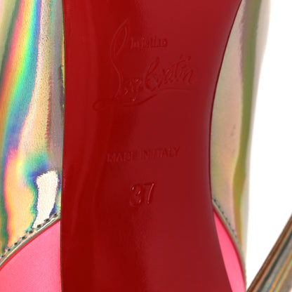 Christian Louboutin Iridescent Patent Crystal Jessie Joli Ankle Boot 37 Rose Fluorescent 6 of 6