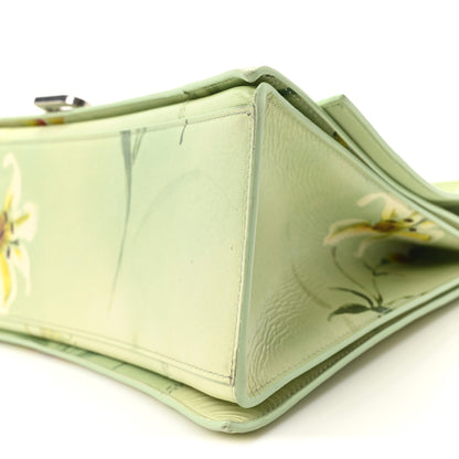 Balenciaga Shiny Paper Calfskin Floral Printed Large Crush Sling Bag Green 9 of 9