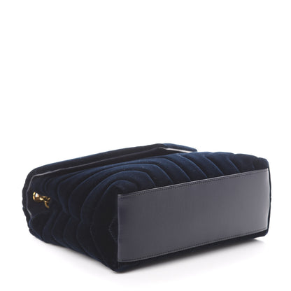 Saint Laurent Velvet Y Quilted Monogram Small Loulou Chain Satchel Medium Blue 3 of 7