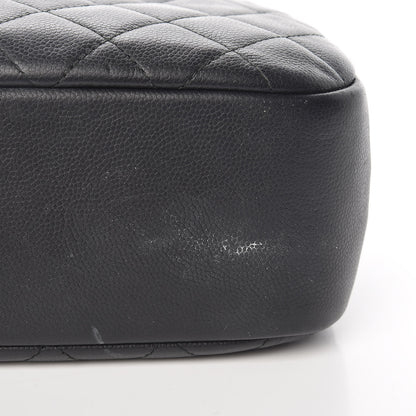 Chanel Caviar Quilted Curvy Pouch Cosmetic Case Black 16 of 19