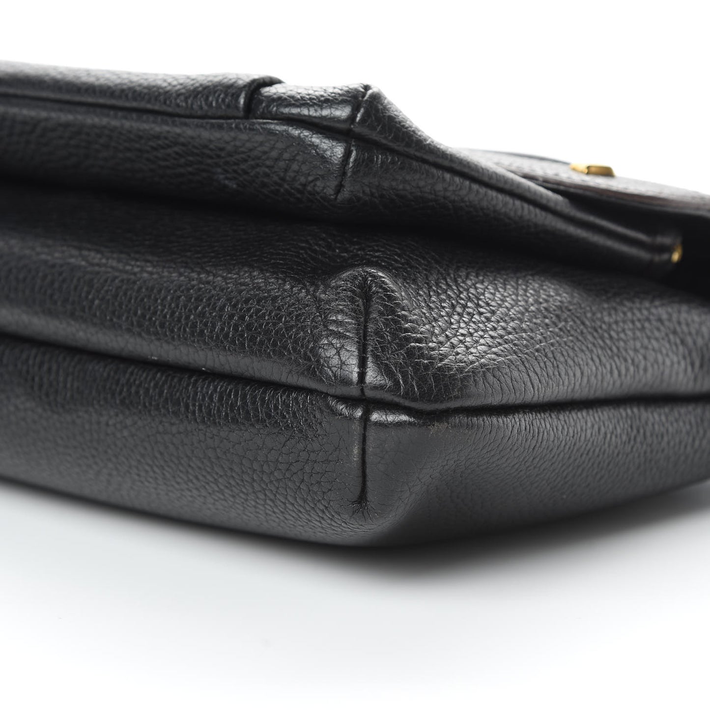 Grained Calfskin Studded Shoulder Bag Black