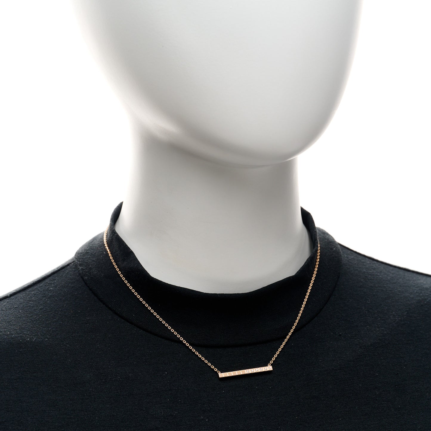18K Rose Gold Diamond Ice Cube Pure Necklace