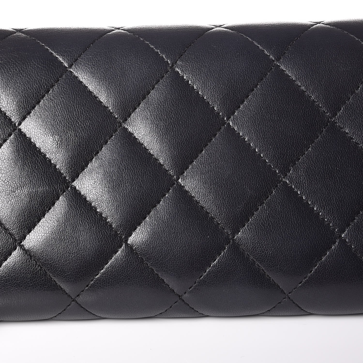 Chanel Lambskin Quilted Large Gusset Flap Wallet Black 9 of 10