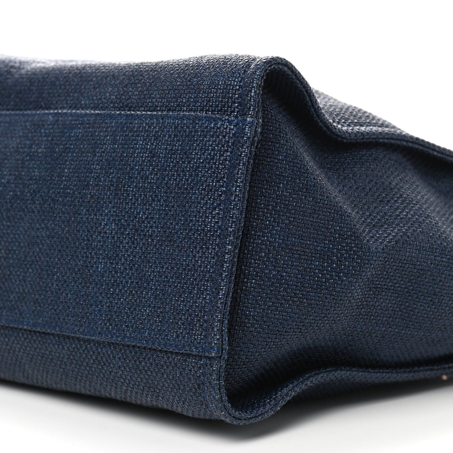 Chanel Woven Straw Raffia Large Deauville Tote Dark Blue 8 of 8