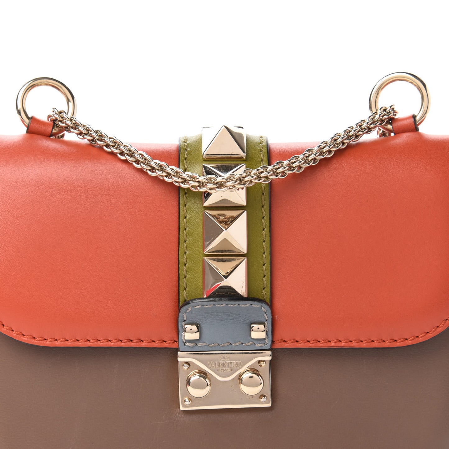 Vitello Small Glam Lock Rockstud Flap Multicolor