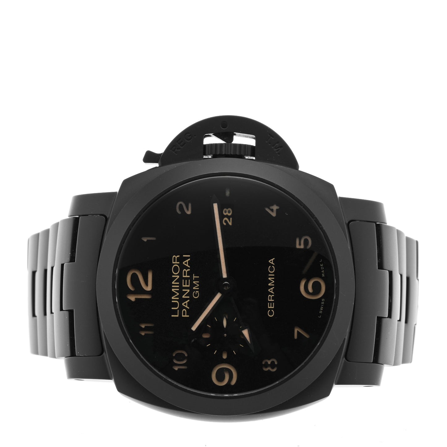 Titanium Ceramic 44mm Luminor Marina 1950 3 Days GMT Tuttonero Automatic Watch Black PAM00438