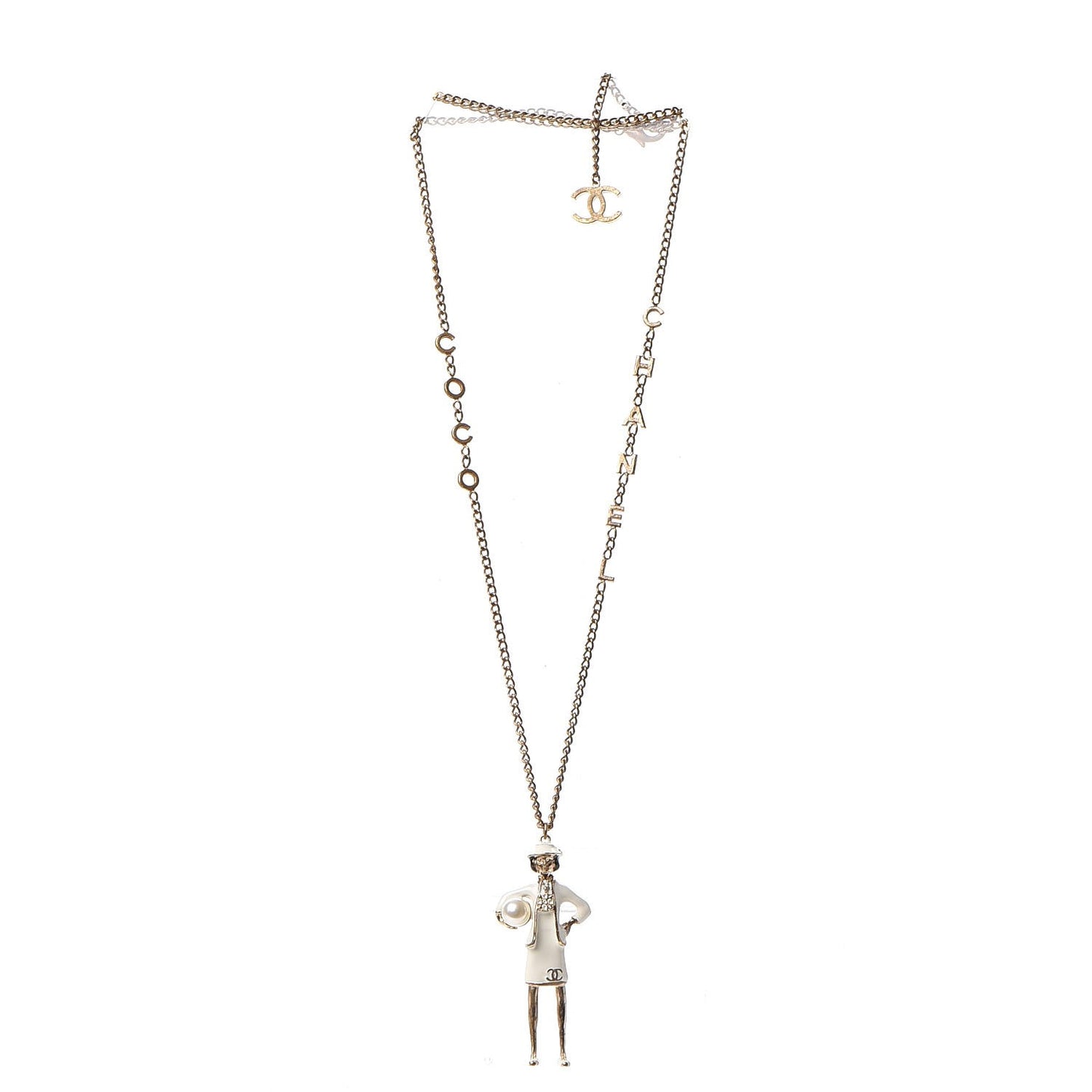 Coco CC Pendant Necklace Gold