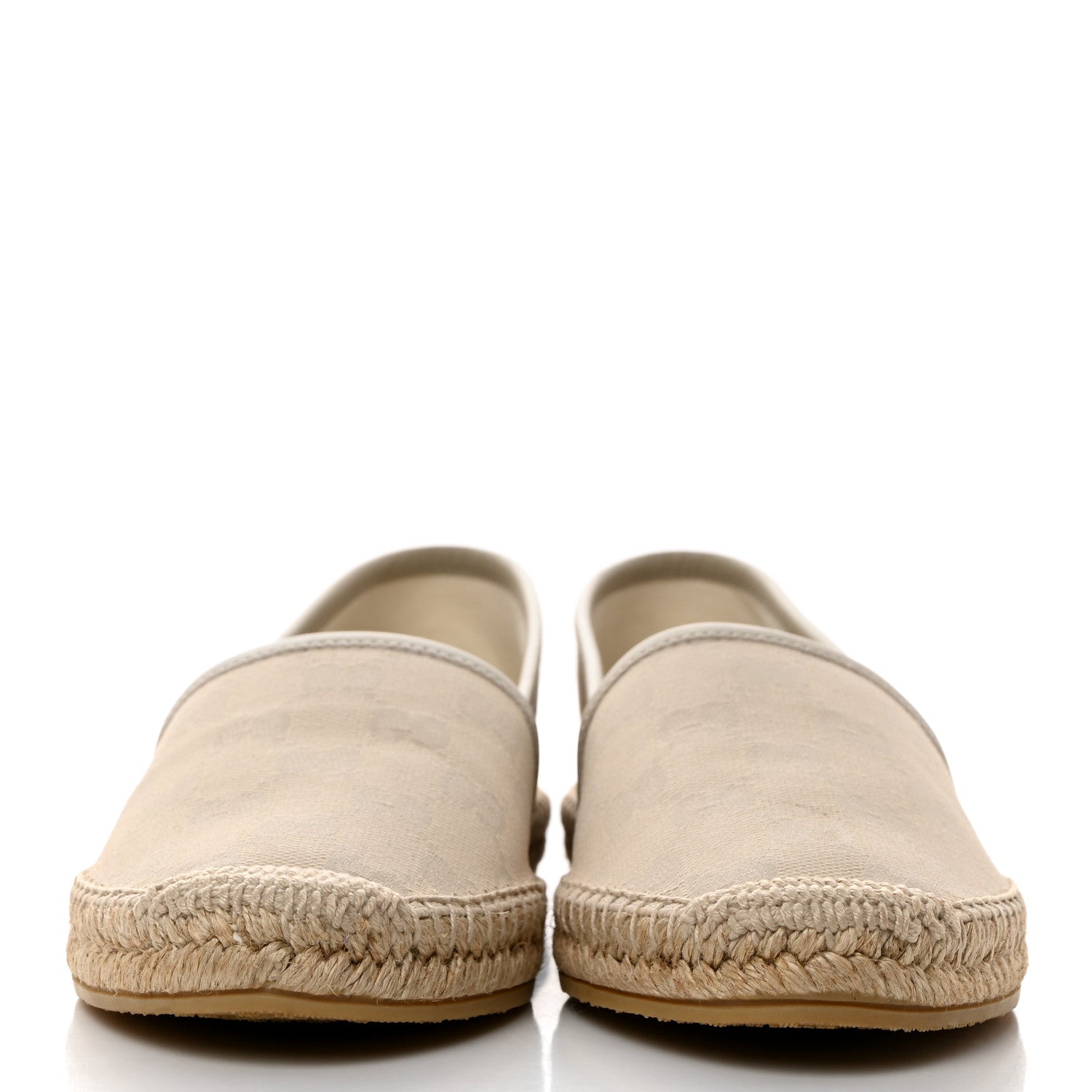 Gucci Washed Cotton Miro Soft Calfskin GG Monogram Espadrilles 36.5 White Mystic White 2 of 10