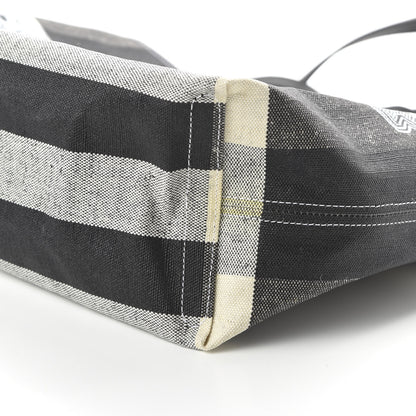 Burberry Coated Canvas Mega Check Medium Doodle Tote Black White 7 of 16