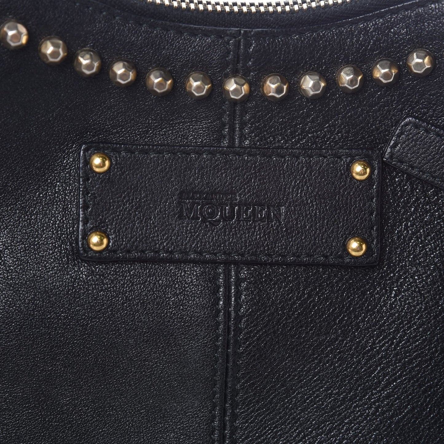 Calfskin Studded De Manta Clutch Black