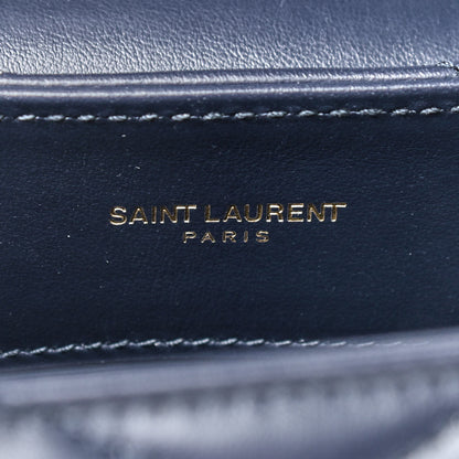 Saint Laurent Calfskin Y Quilted Monogram Small Loulou Chain Satchel Marine 8 of 8