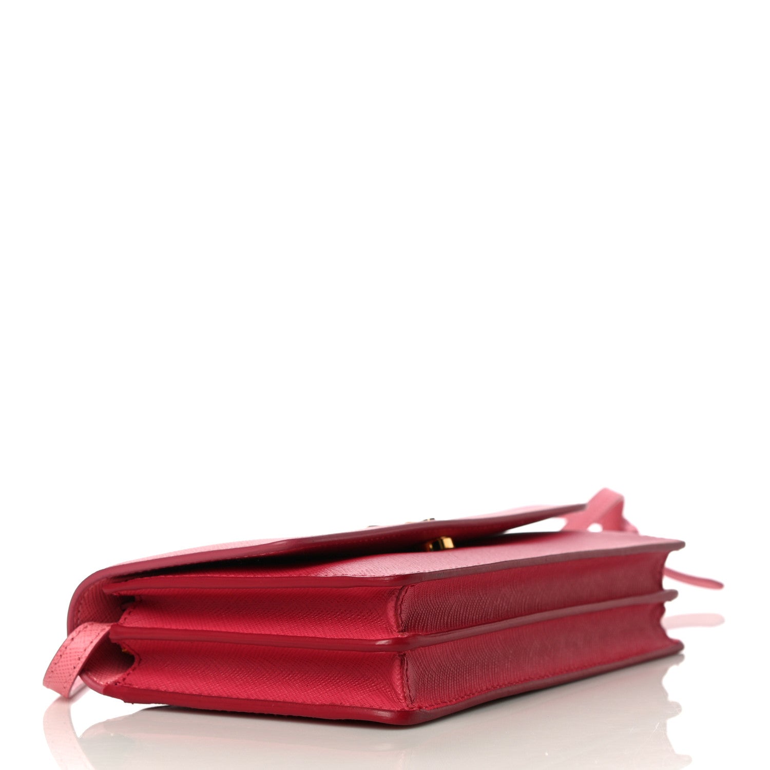 Prada Saffiano Lux Metal Flap Wallet with Strap Peonia Geranio 4 of 10