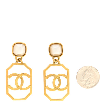 Chanel Metal Pearl CC Drop Earrings Gold 2 of 5