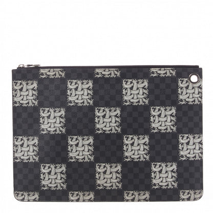 Louis Vuitton Damier Graphite Rope Pochette Joules GM White 1 of 7