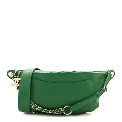 Chanel X PHARRELL WILLIAMS Lambskin Oversized Waist Belt Bag Green 1 of 10