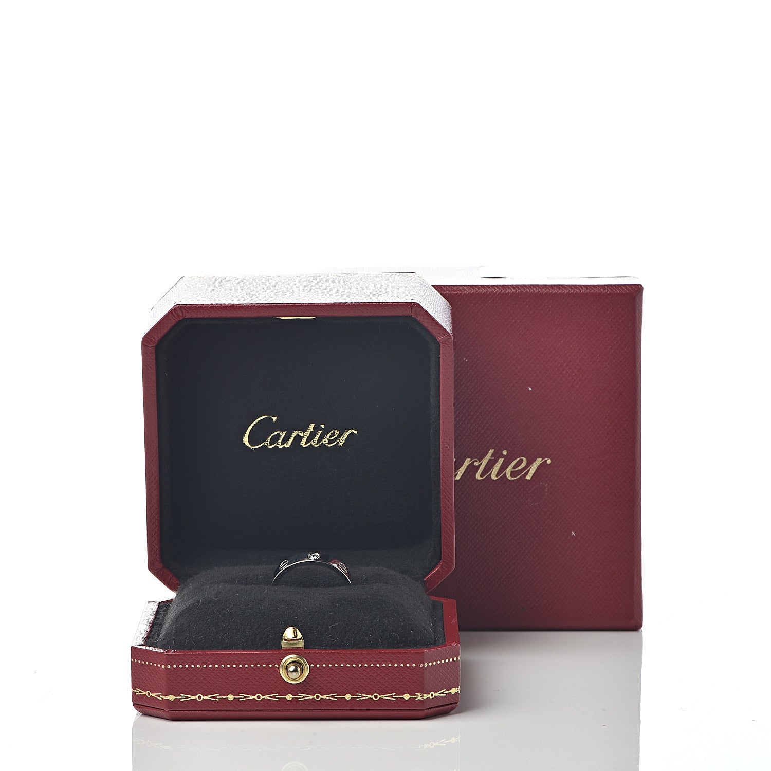 Cartier 18K White Gold Diamond 4mm LOVE Wedding Band Ring 53 6.25 6 of 6