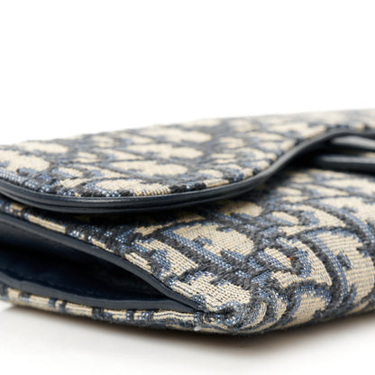 Christian Dior Oblique Saddle Chain Long Wallet Blue 12 of 13