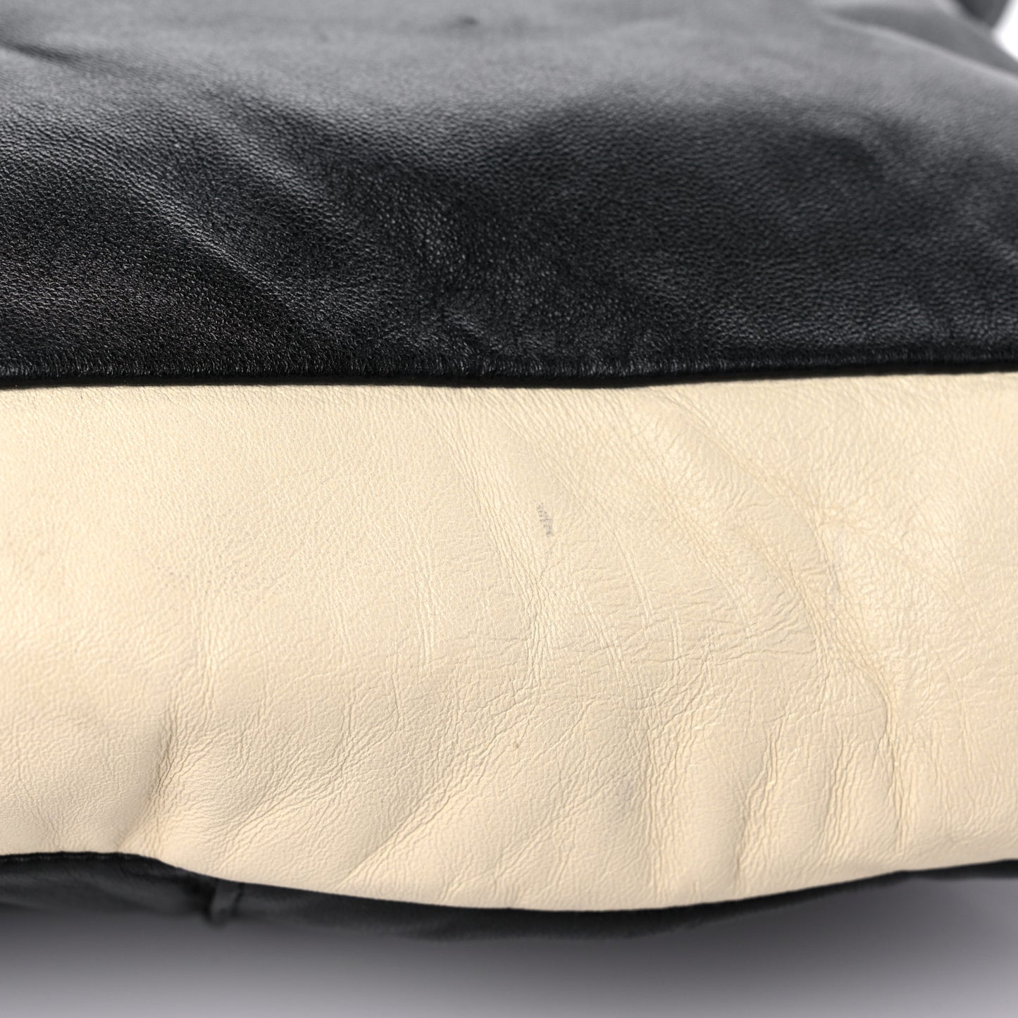 Lambskin Large Girl Bag Black Beige