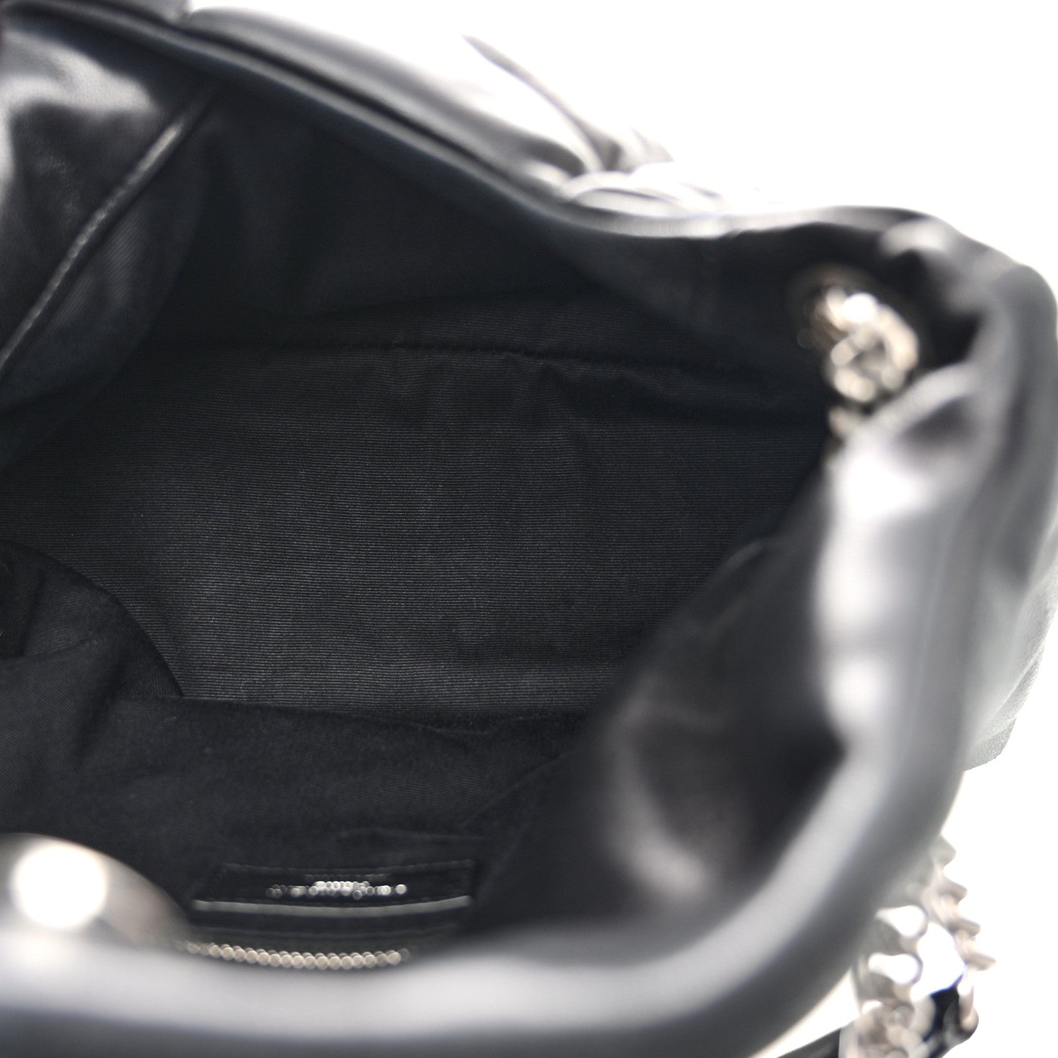 Saint Laurent Lambskin Quilted Small Loulou Puffer Monogram Chain Satchel Black 5 of 10